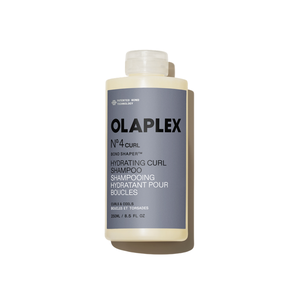 hover

Olaplex Nº.4CURL Bond Shaper Hydrating Curl Shampoo texture shot. 

Clear gel like goop on a gray background - alternate view