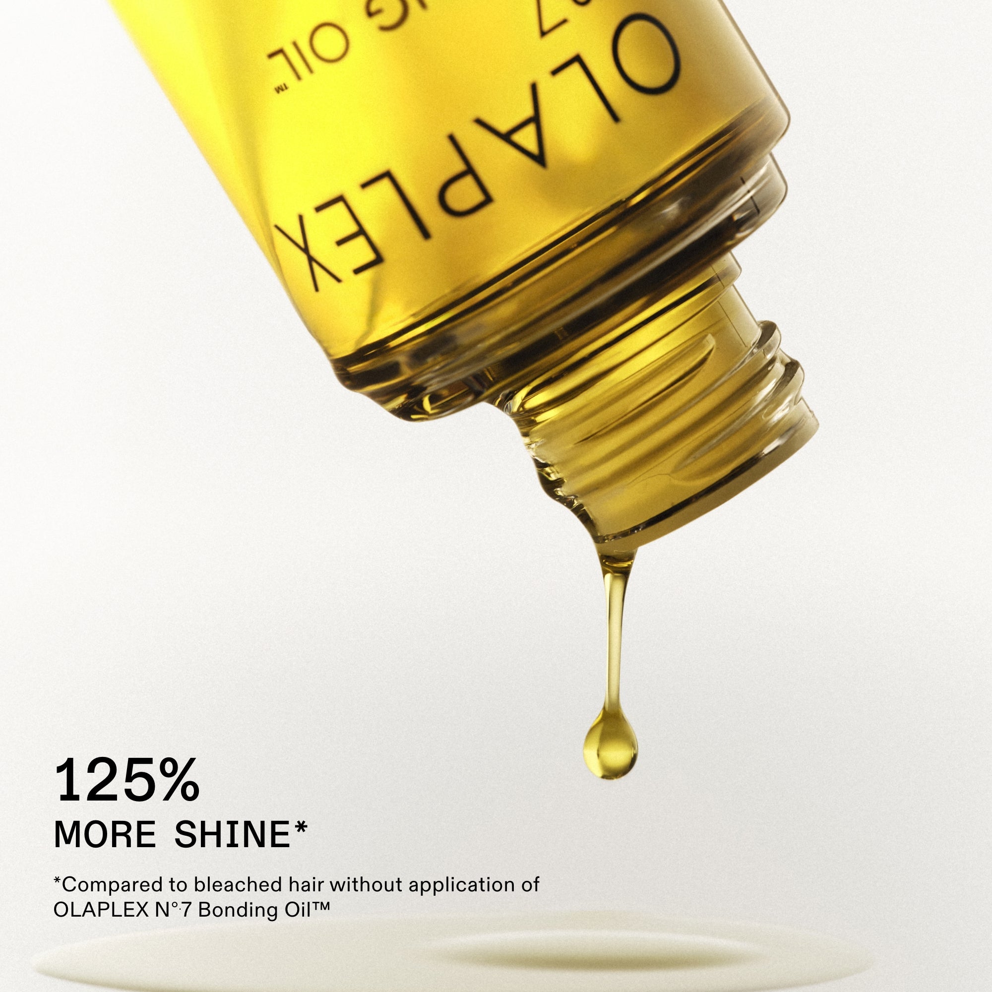 125% MORE SHINE*

Compared to bleached hair without application of OLAPLEX Nº.7 Bonding Oil™
