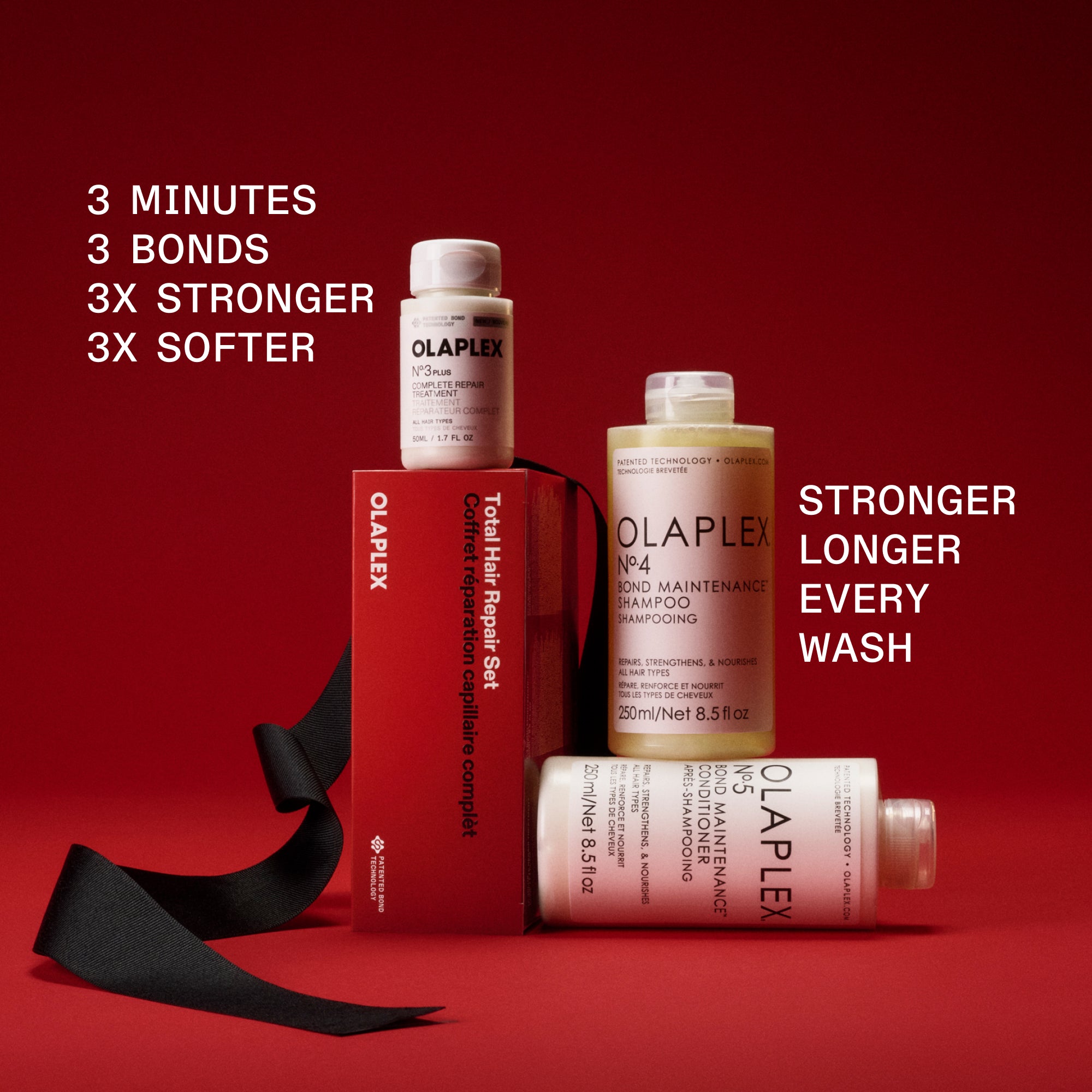 3 MINUTES
3 BONDS
3X STRONGER
3X SOFTER

STRONGER
LONGER
EVERY WASH